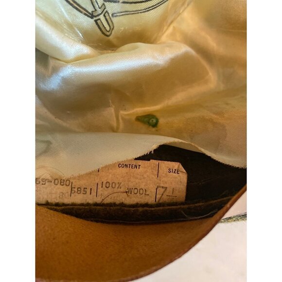 Champ Wool Green Brown Fedora Braided Trim European Size 7 1/8 - Picture 7 of 7